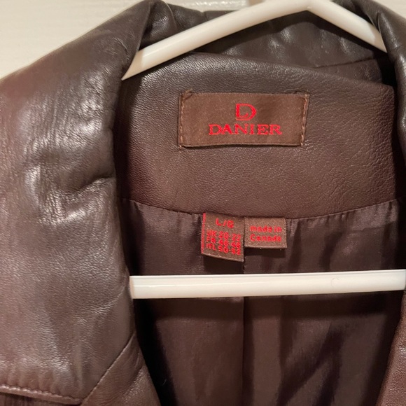 Brown long Leather jacket - Picture 2 of 3
